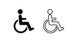 © Gahima - Two variations of the international symbol of access depicting a person in a wheelchair