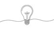 © fusiangkara - Minimalist single line drawing of a light bulb symbolizing ideas innovation and creativity on a clean white background