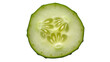 © PROSTOCK - Fresh green cucumber slice with visible seeds, isolated on transparent background