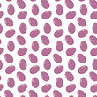 © Lipitorika - Seamless repeating diagonal pattern of glossy purple eggs with soft highlights on a white background. Clean geometric composition, minimal modern style, evenly spaced layout, suitable for surface desi