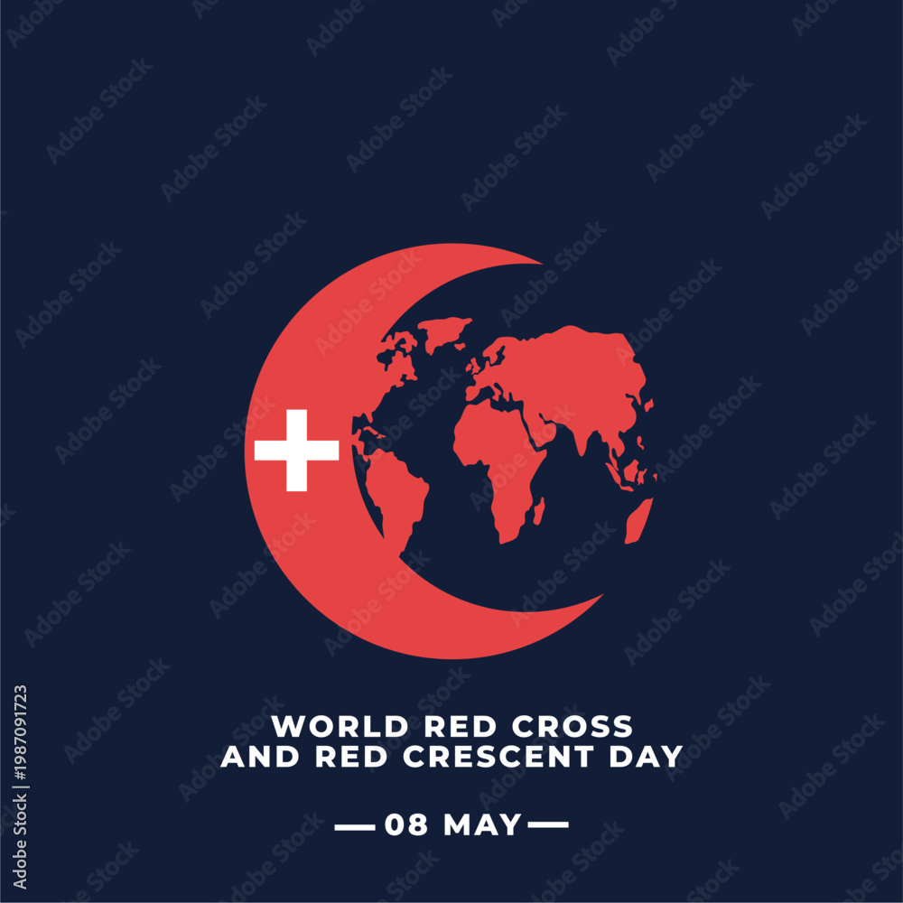 world red cross and red crescent day Flyer illustration Stock Vector ...