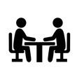 © Chihuahua - Two People Meeting Icon (Business Discussion)2人で会議・打ち合わせをするアイコン