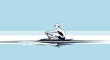 © Jenny - Single Sculler Rowing Endurance Athlete On A Calm Water Surface