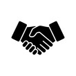 © puntip_a - Minimal corporate handshake icon with simple hands gesture. Clean flat SVG design ideal for business agreements, partnerships, contracts, and collaboration concepts.