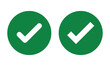 © Jayanto - White right tick check mark icon vector on green circle over white background. flat style. tick icon for web site design, logo, app. Green circle with a white checkmark symbol. vector illustration eps