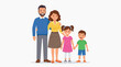 © Felippe Lopes - A loving family, posing for a portrait, radiates warmth and togetherness, symbolizing the core values of home and belonging. This vector-style illustration captures a moment of happiness.
