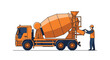 © kisahcerita - Concrete Mixer Truck Illustration Depicting Construction and Engineering Work