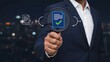 © Jubayer - Business professional reviewing and approving digital documents with magnifying glass interface, representing document verification, approval workflow, DMS system, compliance audit