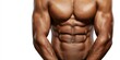 © NovaVision - Close-up of a Latino man's sculpted abdominal muscles and toned arms
