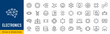© iiierlok_xolms - Electronics web icons in line style. Smart robotic, chip, ai, bot, network, collection. Vector illustration.