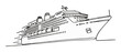 © Roman - Cruise ship motion line art vector icon. Generative AI