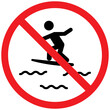 © BakulGambar - No Surfing Sign, Beach Prohibited Symbol, Beach Safety Vector