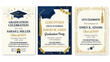 © MDTAZBIRHOSSAIN - Elegant graduation party invitation templates with gold accents for class of 2024.