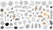 © Abdur - Massive set of various hand drawn vector doodles such as stars, hearts, plants, and lightning bolts for decoration.