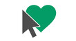 © Jatmiko - Green Heart with Computer Pointer Icon.