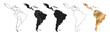 © Eakglory - Map of Latin America, with black and gold lines.