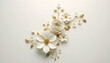 © Hanif - White and gold paper flowers on a light background, elegant floral arrangement