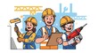 © Sani - Construction Team Smiling and Working on Building Project.