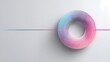 © kim jji - Futuristic Torus Wireframe with Linear Pulse Line Background in Blue and Pink Gradients Representing Data Flow and Tech Connection