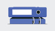 © Popy - Blue office binder folders stacked on top of each other  business organization
