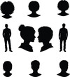 © MdNajmul - Diverse human silhouettes, avatar profile icons with various hairstyles, male and female characters standing, couple facing each other, social community, isolated vector set