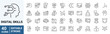 © Ruslan Ivantsov - Set of 40 outline icons related to Digital skills. Linear icon collection. Editable stroke. Vector illustration