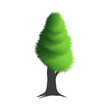 © gdgaffar - Abstract fluffy green tree illustration with soft fur texture nature design modern decorative editable vector