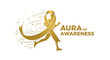 © Nayla - Gold Ribbon Runner Symbolizing Aura Awareness For Supporting Causes and Charity Events
