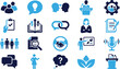 © Shovo - Business meeting and communication icon set for corporate strategy and teamwork.