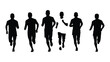 © Payara - A group of silhouetted men are depicted running forward with varying arm positions