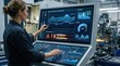 © DigitalSpace - Adaptive control dashboard in medium shot showing interactive graphs and alert notifications for maintaining system tolerance during feed and speed changes.