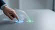 © KohXD - Human hand touching a button indicating interaction with technology and user engagement in a digital setting