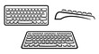 © Seka - Black and White Keyboard Illustrations for Digital Technology and Computing.