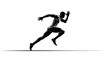 © Donald - Silhouette Of A Sprinter In Full Flight Across The Track With Bold Lines and Shadowing