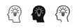 © ICONS FOR YOU - Human head with glowing light bulb icon set representing innovative ideas and insight