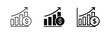 © ICONS FOR YOU - Financial growth and profit success icon set with rising bar chart and dollar coin in various styles