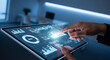 © Ashik - Human Hand Interacting Holographic Data Tablet Technology