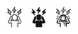 © ICONS FOR YOU - Stressed person headache icon set in outline, solid, and hand-drawn styles