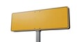 © FARIDA - Yellow Rectangular Traffic Sign Mounted on Metal Pole Isolated Over for Information and Direction White Background