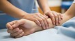 © Jannat00 - A compassionate healthcare professional providing attentive foot care to a patient in a medical setting demonstrating empathy and support