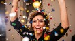 © bagus_ - Woman Celebrating with Colorful Confetti.