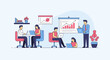 © lah - People working on laptops in an office setting with charts on screens