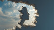 © TEKSI189 - Human head silhouette made of clouds conceptual mental freedom idea
