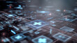 © pjjaruwan - Digital medical network with glowing cross icons and secure records grid conveying connected health data and protection