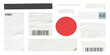 © GraphixEra - Set of distressed paper stickers and tape strips with barcode elements