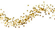 © Alexander - Golden heart confetti scattered in a wave pattern, isolated on transparent background