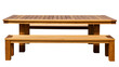 © Alexander - Wooden slatted outdoor dining table and bench set, isolated on transparent background