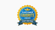 © Felippe Lopes - A vector graphic illustration of a customer favorite award badge with a blue and gold design