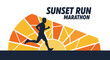 © Tipo - Sunset Marathon Runner Silhouette On A Stunning Golden Sunset Background Design Idea