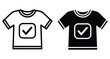 © Vintage Stock - T shirt icon set with checkmark symbol representing quality control clothing manufacturing apparel textile industry garment inspection approved fashion design